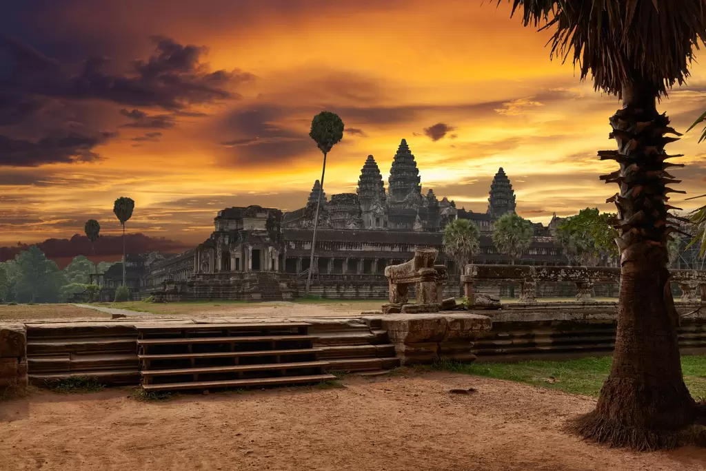 Angkor Wat in Cambodia at sunset
