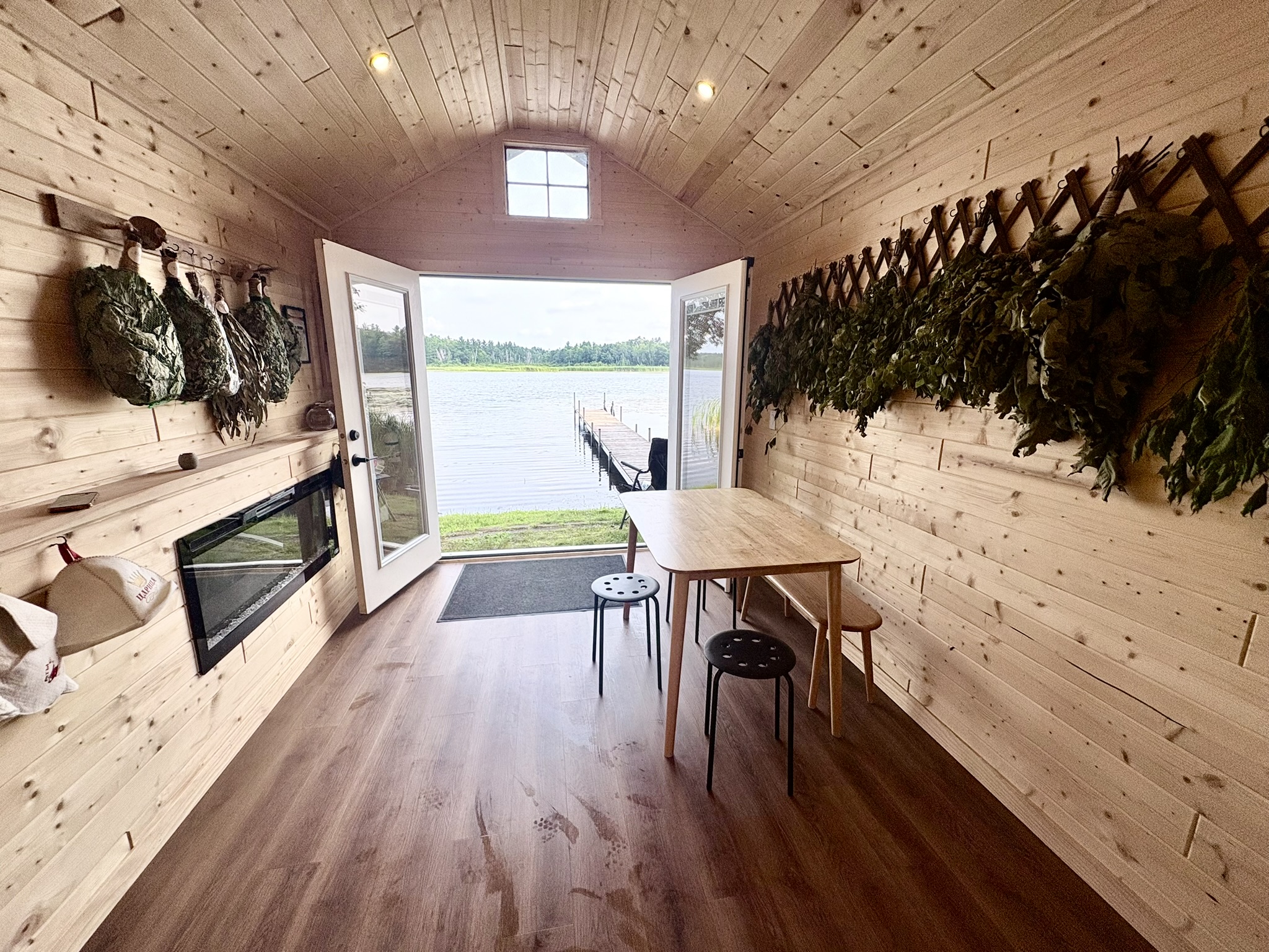 Traditional forest sauna at Sunny Shores